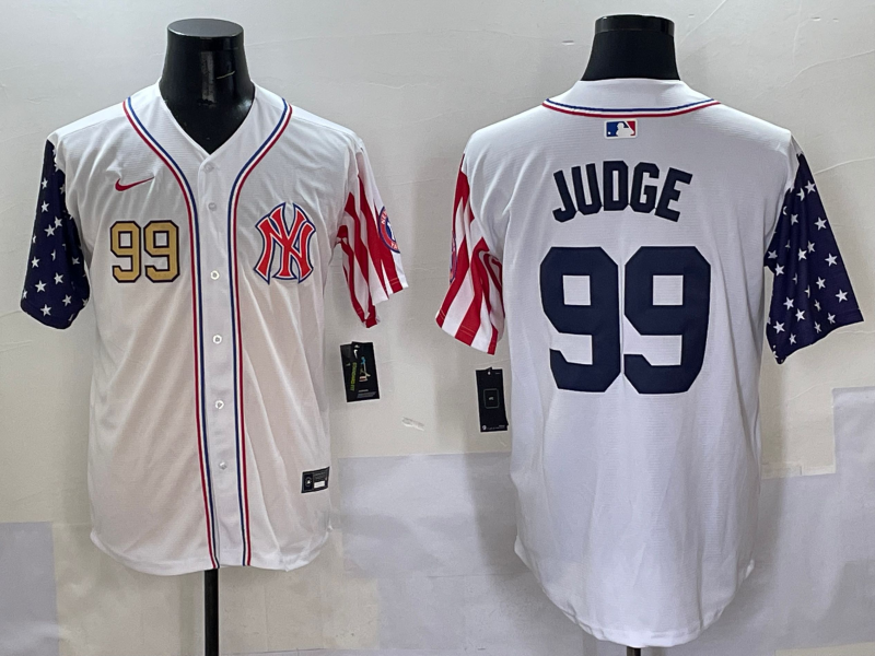 Men 2025 MLB New York Yankees 99 Judge white jersey style 7